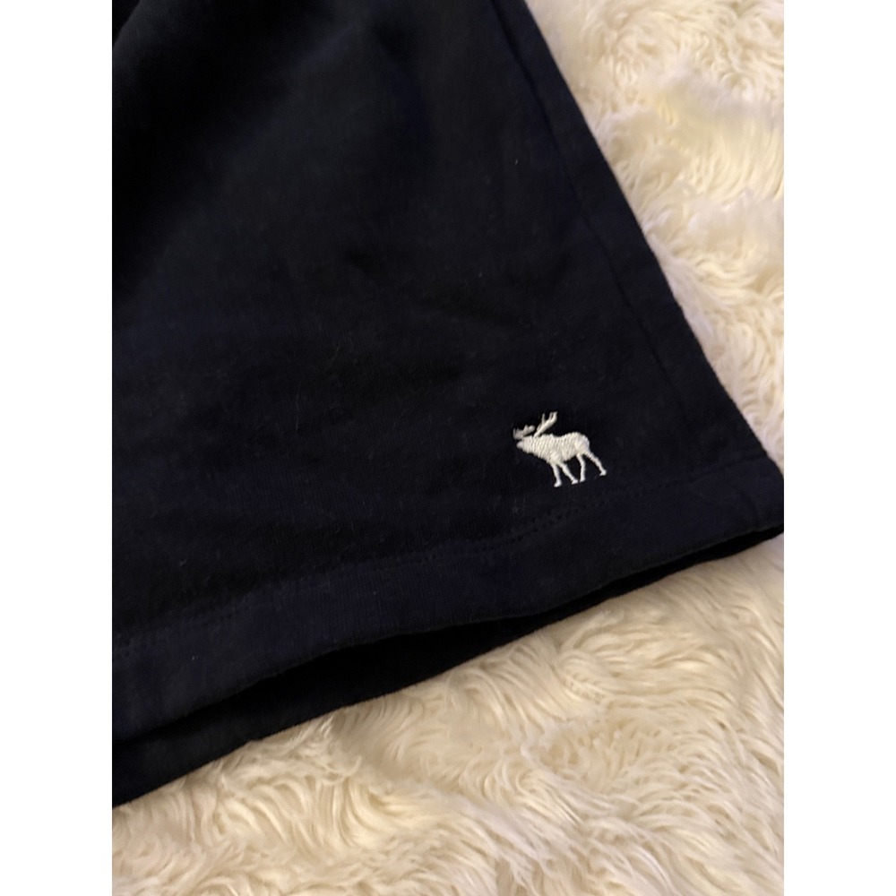 Abercrombie & Fitch Lounge Shorts Medium Black Soft Logo Loungewear Drawstring - Picture 3 of 6